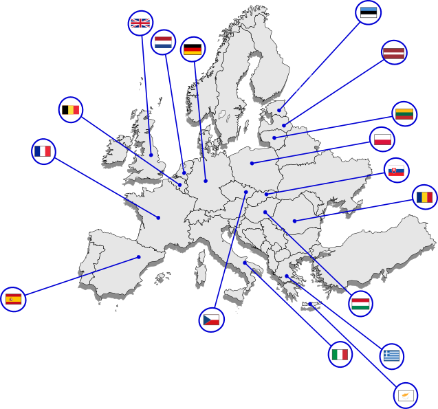 Mapa kierunków transportu MA-SPED w Europie